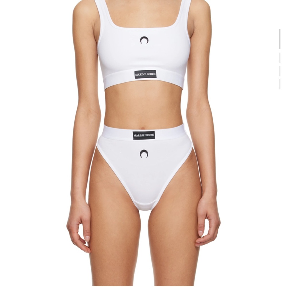 MARINE SERRE
White Embroidered Bra